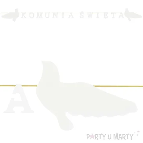 baner komunia swieta napis z golabkami bialy czakos 2 5 m