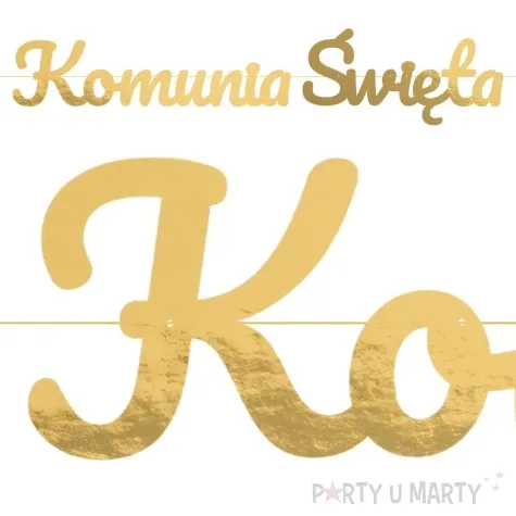 baner komunia swieta napis zloty czakos 3 m