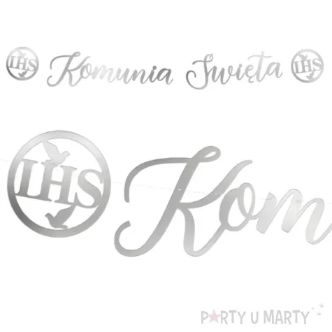 baner komunia swieta srebrny partypal 150 cm