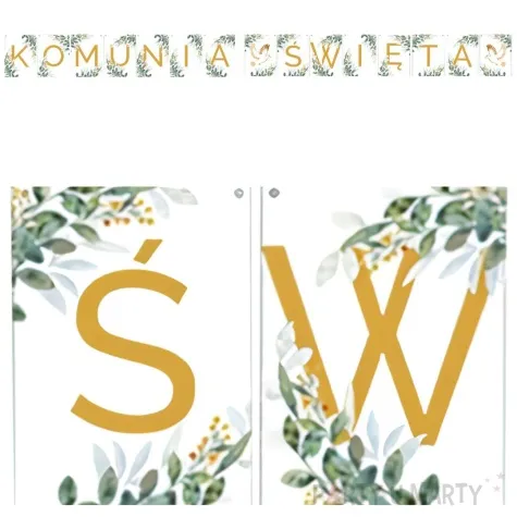 baner komunia swieta z golabkami eukaliptus czakos 3 5 m