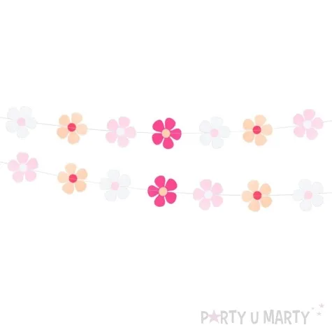 baner kwiatki stokrotki rozowy godan 200 cm