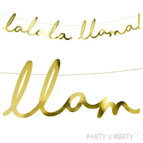 baner lalala llama partydeco zloty 82 cm