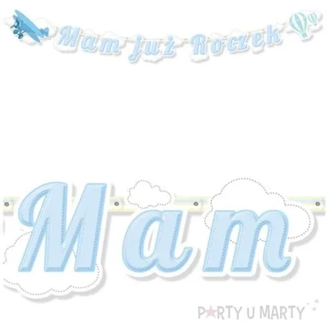 baner mam juz roczek samolocik dekoracjepolska 183 cm