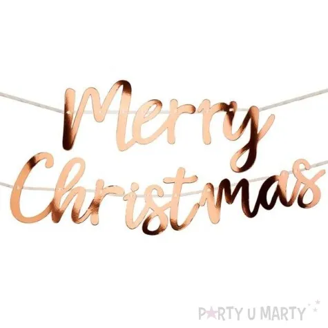 baner merry christmas rozowy godan 2 m