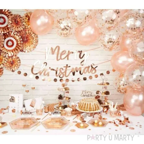 baner merry christmas rozowy godan 2 m