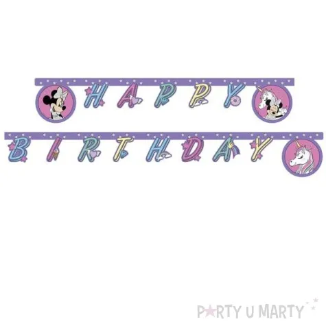 baner minnie unicorn happy birthday procos 2m