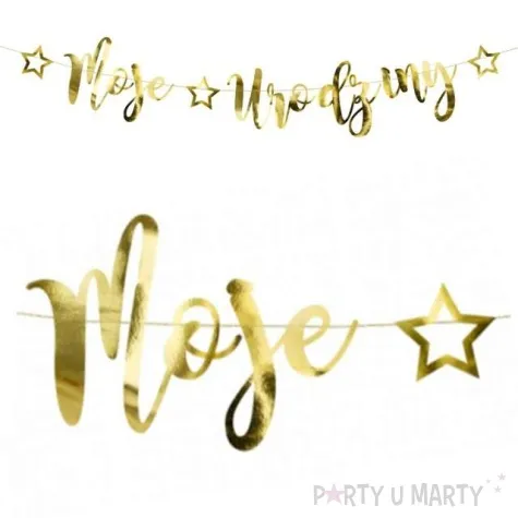 baner moje urodziny partydeco zloty 90 cm