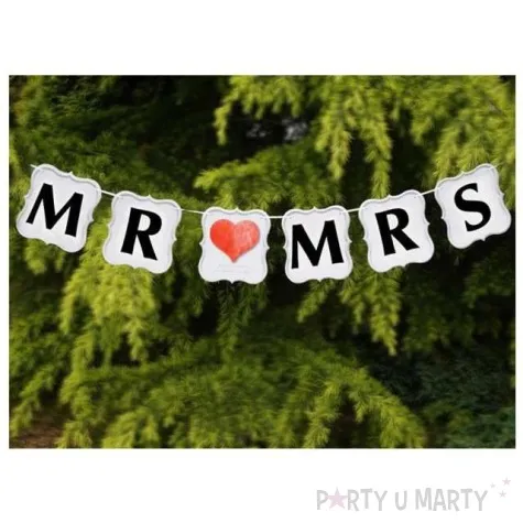 baner mr mrs serce dekoracjepolska 100 cm
