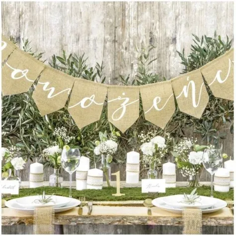 baner nowozency juta partydeco 155 cm