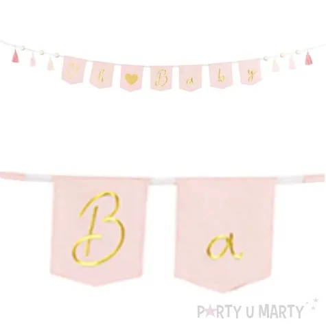 baner oh baby fredzle rozowo zloty partydeco 250 cm
