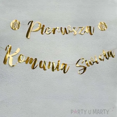 baner pierwsza komunia swieta zloty dekoracjepolska 210 cm