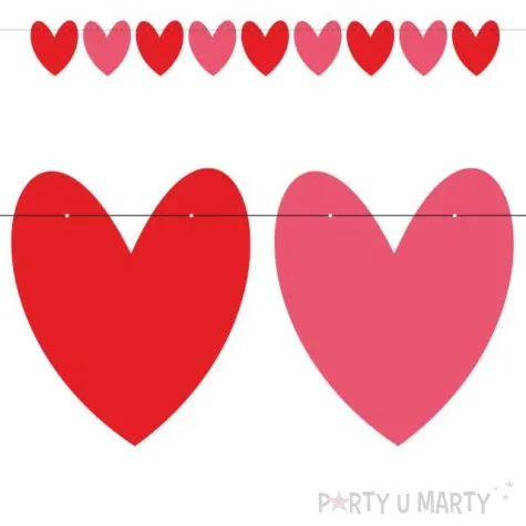 baner serca vintage czerwono rozowy 2 2 m