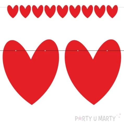 baner serca vintage czerwony 2 2 m