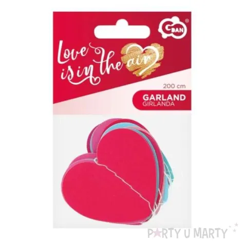 baner serduszka love is in the air kolorowe godan 200 cm