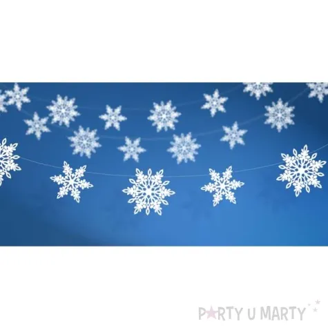 baner sniezynki 138 cm biala