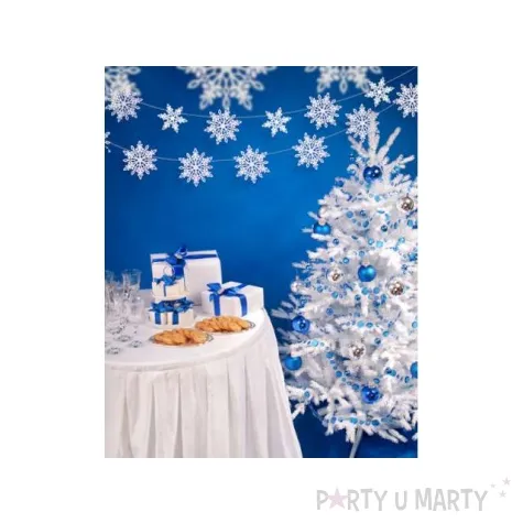 baner sniezynki 138 cm biala