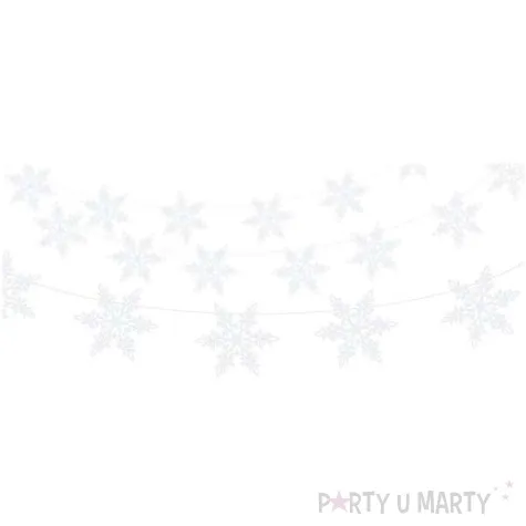 baner sniezynki 155 cm biala