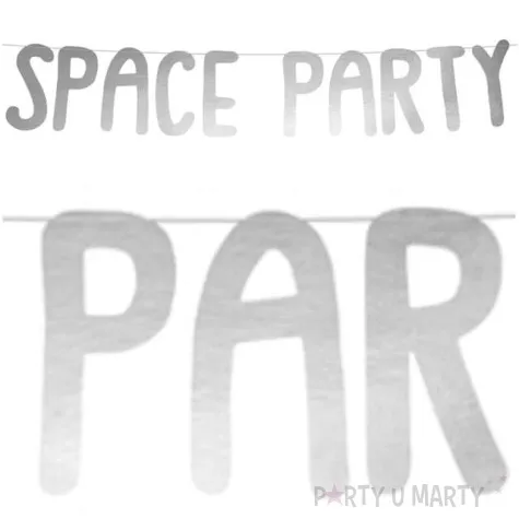 baner space party kosmos srebrny partydeco 96 cm