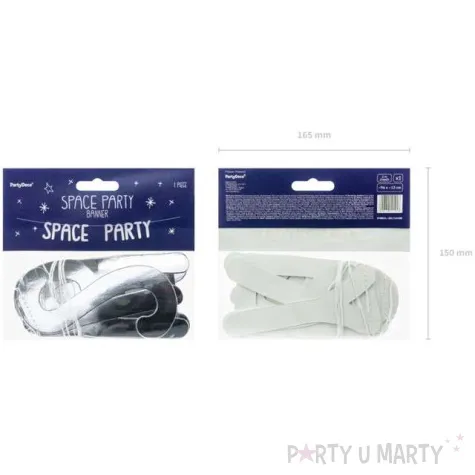 baner space party kosmos srebrny partydeco 96 cm