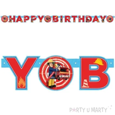 baner strazak sam happy birthday amscan 1 8 m