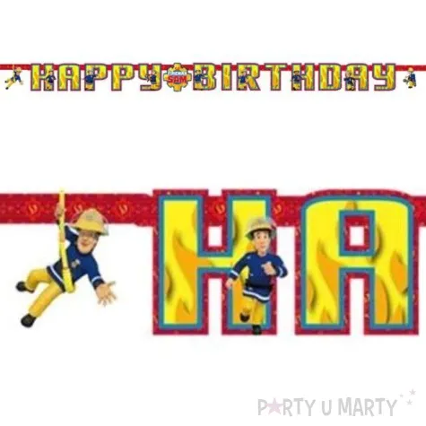 baner strazak sam happy birthday amscan 1 8 m