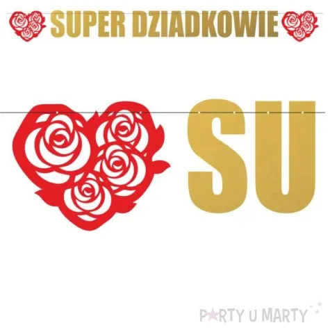 baner super dziadkowie czerwono zloty 2 2 m
