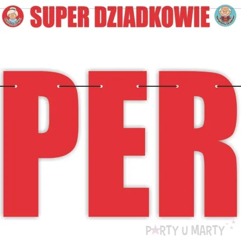 baner super dziadkowie czerwony 2 2 m