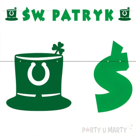 baner sw patryk z kapeluszem zielony 2 2 m