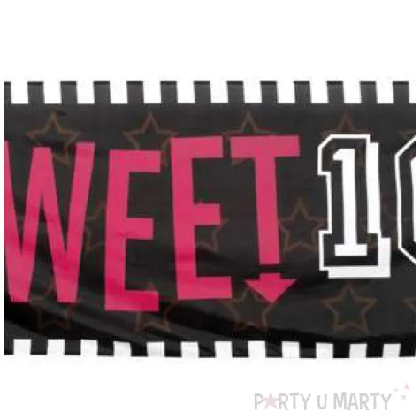 baner sweet 16 urodziny czarny boland