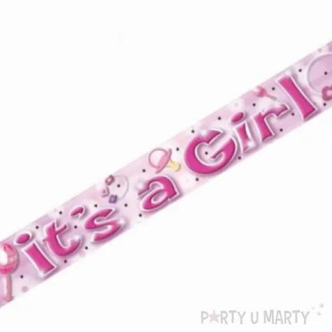 baner tasma its a girl rozowy amscan 3 65 m