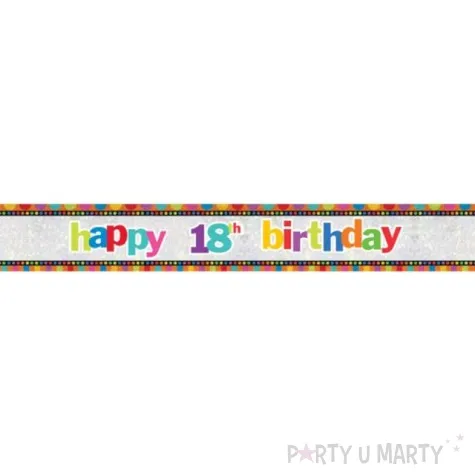 baner tasma urodziny 18 teczowy holo amscan 2 7 m