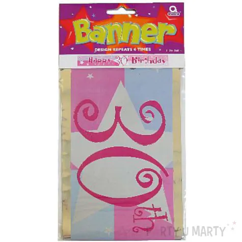 baner tasma urodziny 30 rozowy amscan 3 65 m