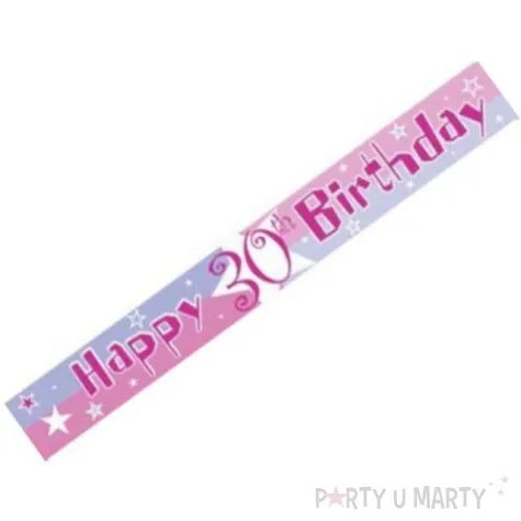 baner tasma urodziny 30 rozowy amscan 3 65 m