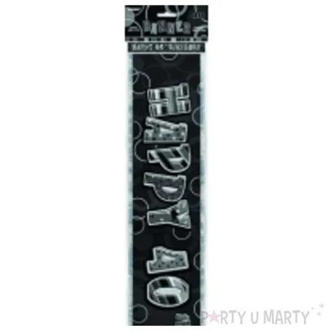 baner tasma urodziny 40 czarny glitz unique 365 cm