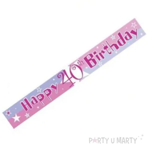 baner tasma urodziny 40 happy birthday rozowy amscan 365 cm