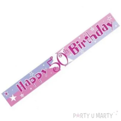 baner tasma urodziny 50 rozowy amscan 3 65 m