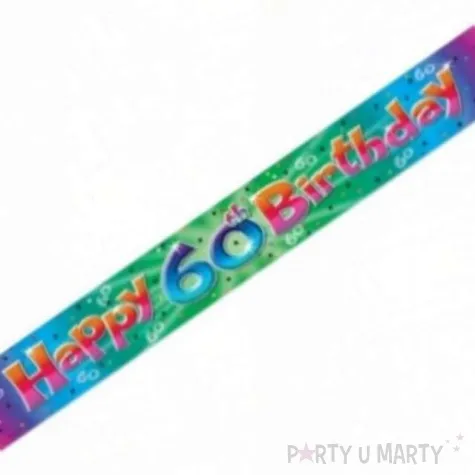 baner tasma urodziny 60 happy 60 birthday teczowy amscan 365 cm
