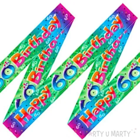 baner tasma urodziny 60 happy 60 birthday teczowy amscan 365 cm