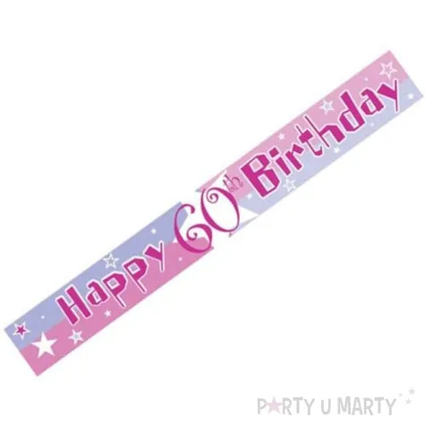 baner tasma urodziny 60 rozowy amscan 3 65 m