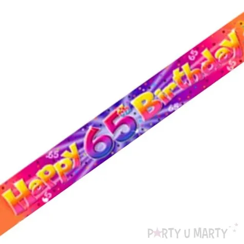 baner tasma urodziny 65 happy 65 birthday teczowy amscan 365 cm