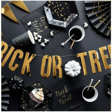 baner trick or treat partydeco zloty 80 cm