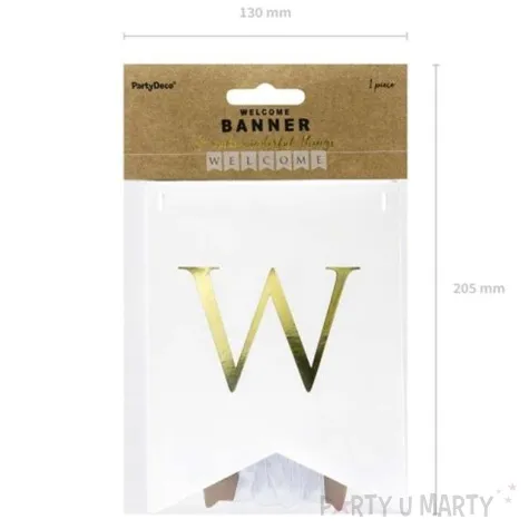baner welcome partydeco bialy 95 cm