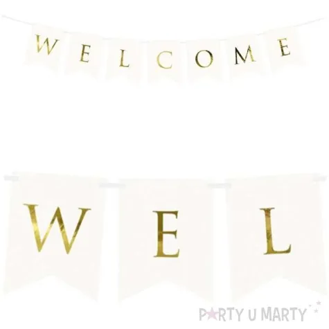 baner welcome partydeco bialy 95 cm