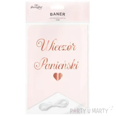baner wieczor panienski choragiewki rozowy partypal 250 cm