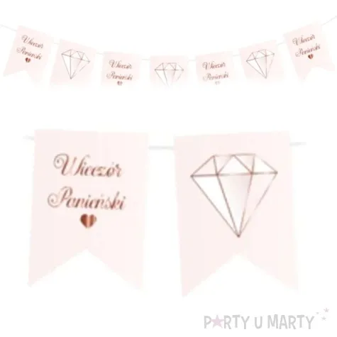 baner wieczor panienski choragiewki rozowy partypal 250 cm