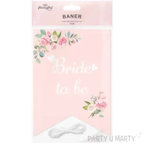 baner wieczor panienski kwiaty rozowy partypal 250 cm