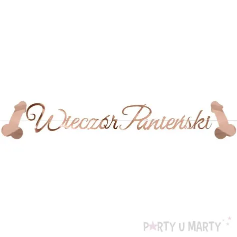 baner wieczor panienski peniski rozowe zloto partycollection 250 cm