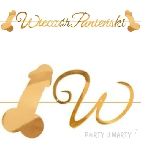 baner wieczor panienski peniski zloty dekolo 250 cm