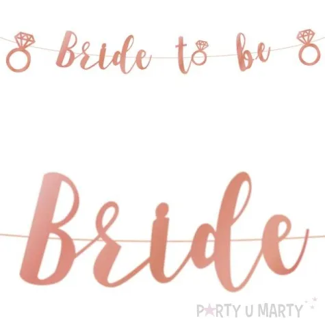 baner wieczor panienski pierscionki rozowo zloty partypal 150 cm