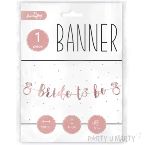 baner wieczor panienski pierscionki rozowo zloty partypal 150 cm